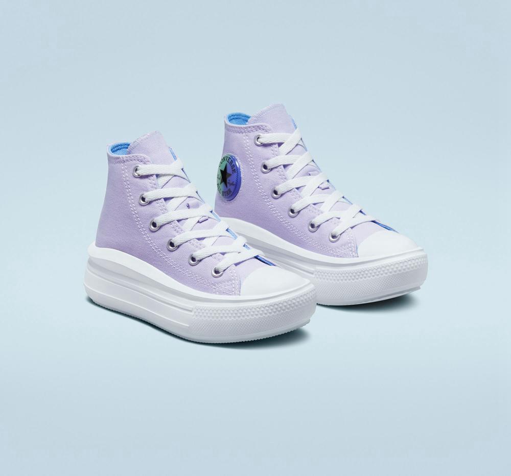 Purple Moonstone Violet / Royal Pulse Girls' Converse Chuck Taylor All Star Move Platform Gel Patch Little Kids High Tops  India |  BJHD-26430