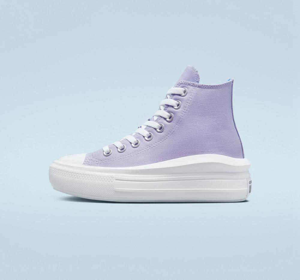 Purple Moonstone Violet / Royal Pulse Girls' Converse Chuck Taylor All Star Move Platform Gel Patch Big Kids High Tops  India |  TKDY-78156