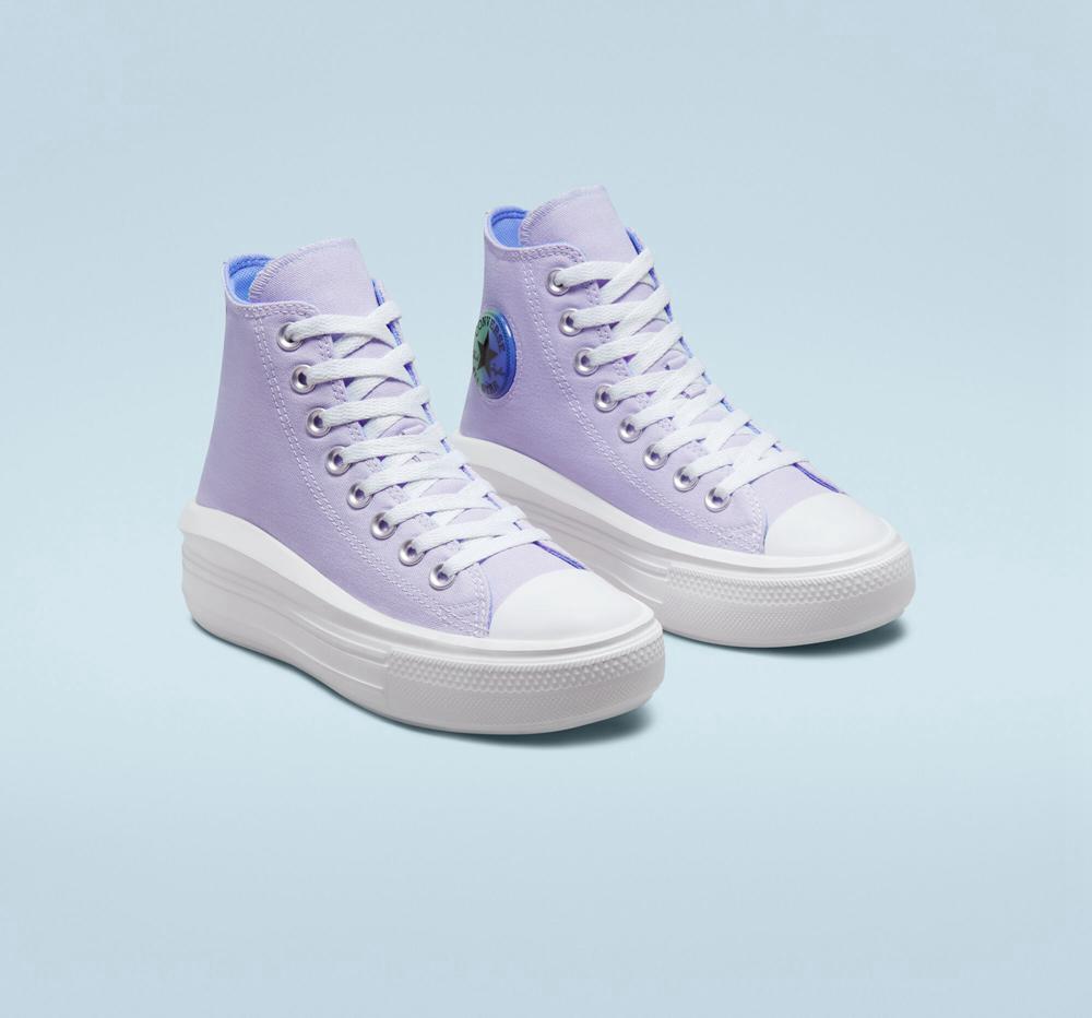 Purple Moonstone Violet / Royal Pulse Girls' Converse Chuck Taylor All Star Move Platform Gel Patch Big Kids High Tops  India |  TKDY-78156