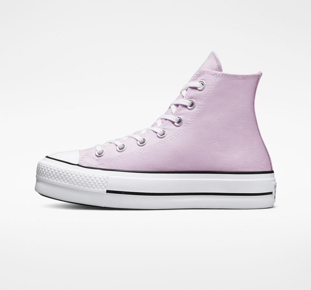 Purple Pale Amethyst / White / Black Women's Converse Chuck Taylor All Star Lift Platform Canvas High Tops  India |  IHTF-52709