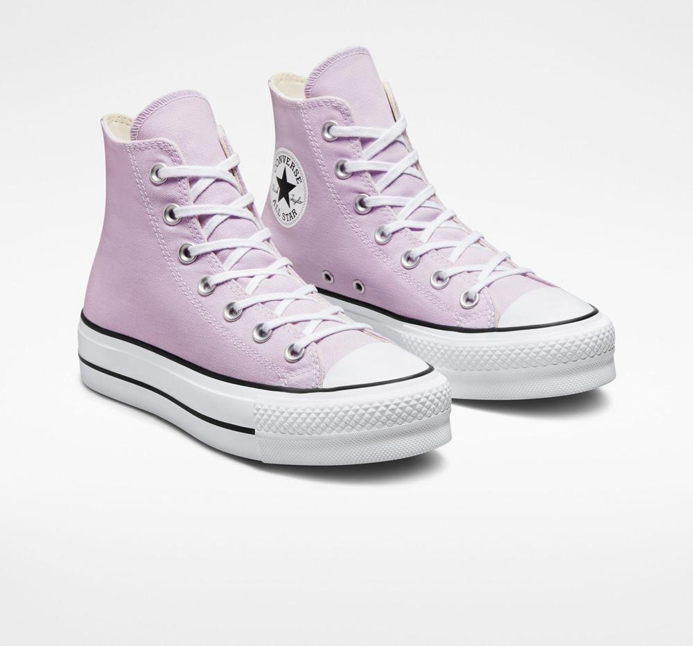 Purple Pale Amethyst / White / Black Women's Converse Chuck Taylor All Star Lift Platform Canvas High Tops  India |  IHTF-52709