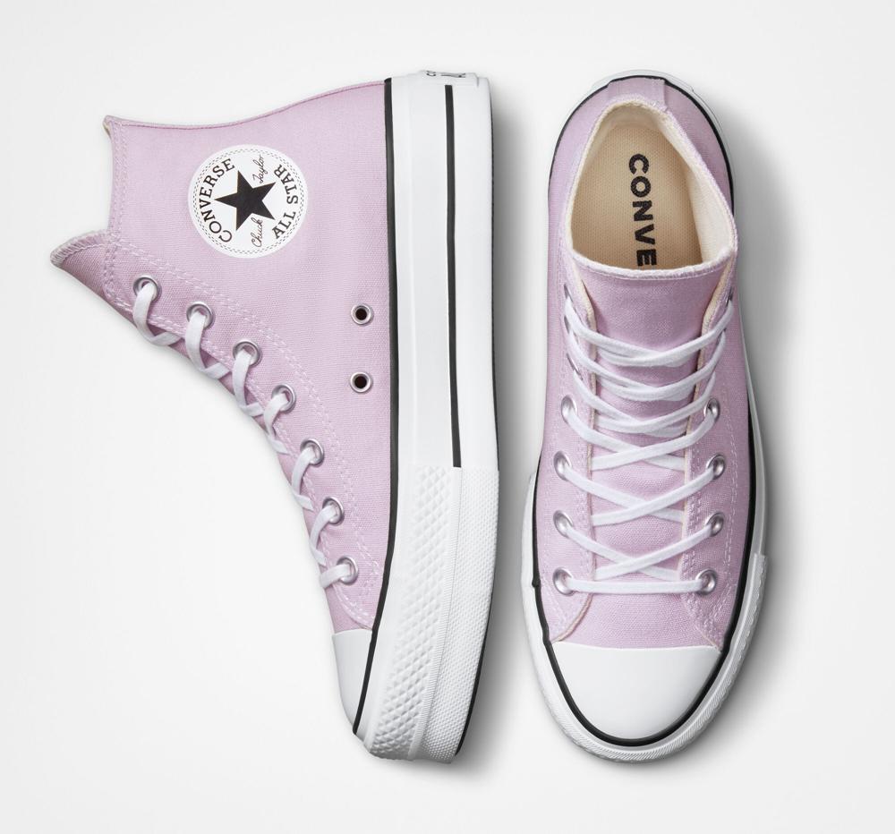 Purple Pale Amethyst / White / Black Women's Converse Chuck Taylor All Star Lift Canvas High Top Platform Shoes  India |  QVXU-40723