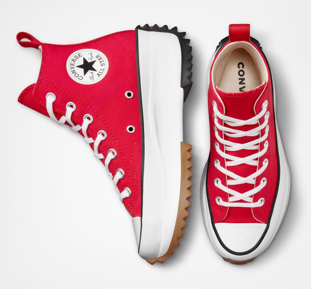 Red / White / Black Men's Converse Run Star Hike Unisex High Top Platform Shoes  India |  JRXD-82619