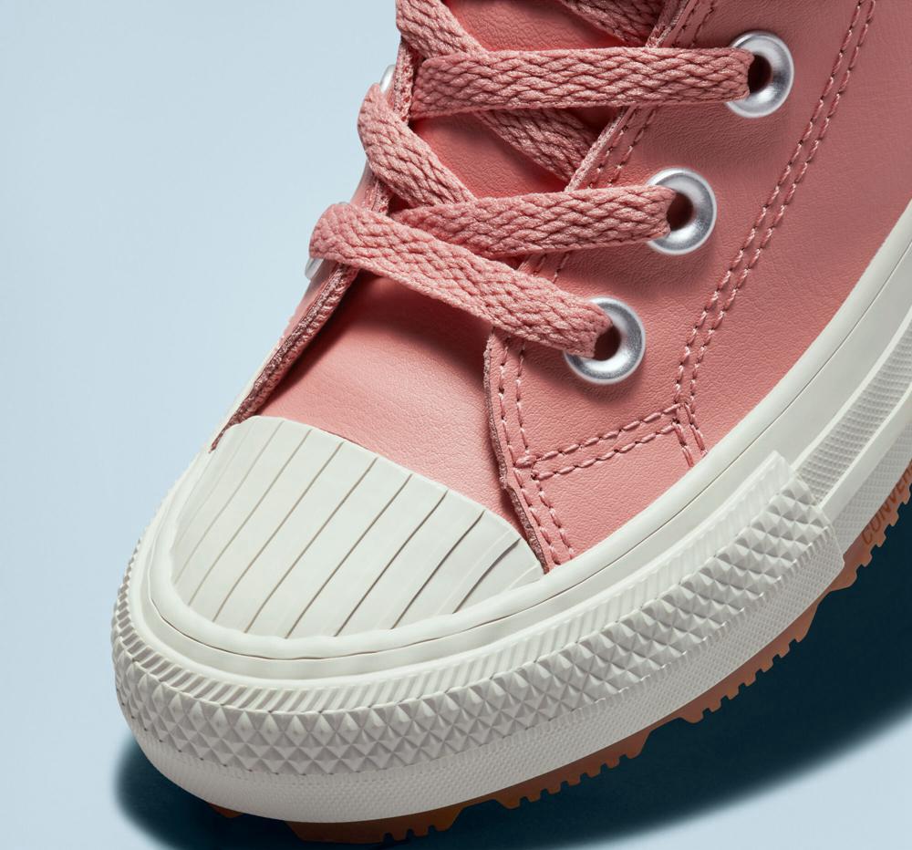 Rust Pink / Rust Pink / Pale Putty Boys' Converse Leather Chuck Taylor All Star Berkshire Boot Color Little Kids High Tops  India |  AFUJ-86109