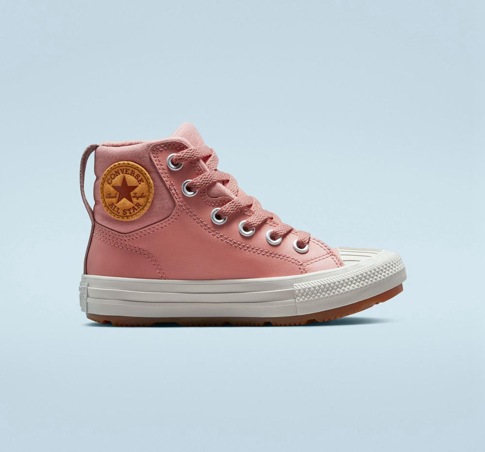 Rust Pink / Rust Pink / Pale Putty Boys\' Converse Leather Chuck Taylor All Star Berkshire Boot Color Little Kids High Tops  India |  AFUJ-86109