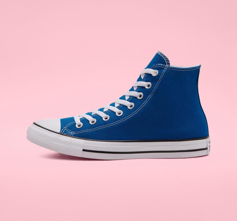 Snorkel Blue / White / White Men's Converse Chuck Taylor All Star Seasonal Color Unisex High Tops  India |  JAOX-61509