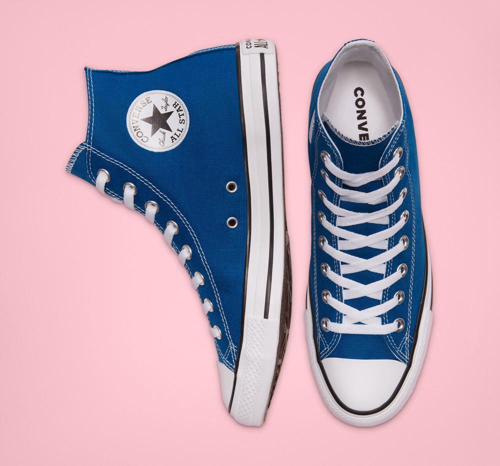 Snorkel Blue / White / White Men's Converse Chuck Taylor All Star Seasonal Color Unisex High Tops  India |  JAOX-61509