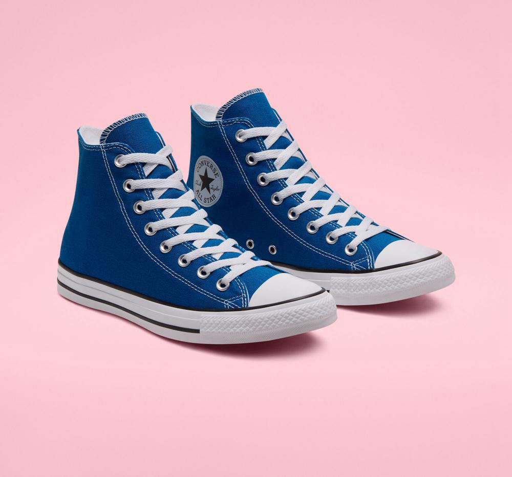 Snorkel Blue / White / White Men's Converse Chuck Taylor All Star Seasonal Color Unisex High Tops  India |  JAOX-61509