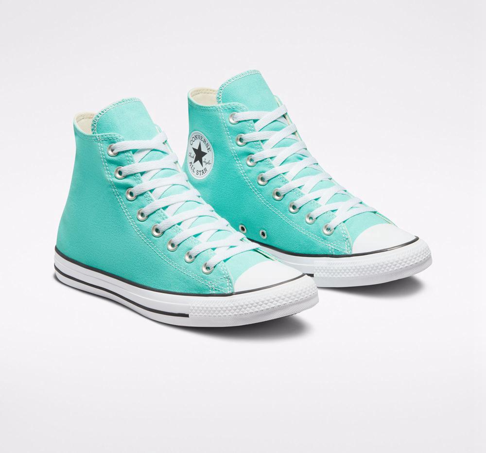 Turquoise Electric Aqua Men's Converse Chuck Taylor All Star Seasonal Color Unisex High Tops  India |  ELMK-10854