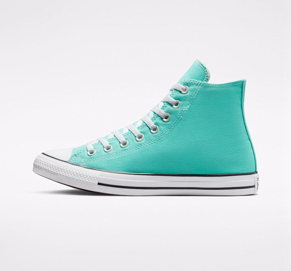 Turquoise Electric Aqua Women's Converse Chuck Taylor All Star Seasonal Color Unisex High Tops  India |  VYOT-51706