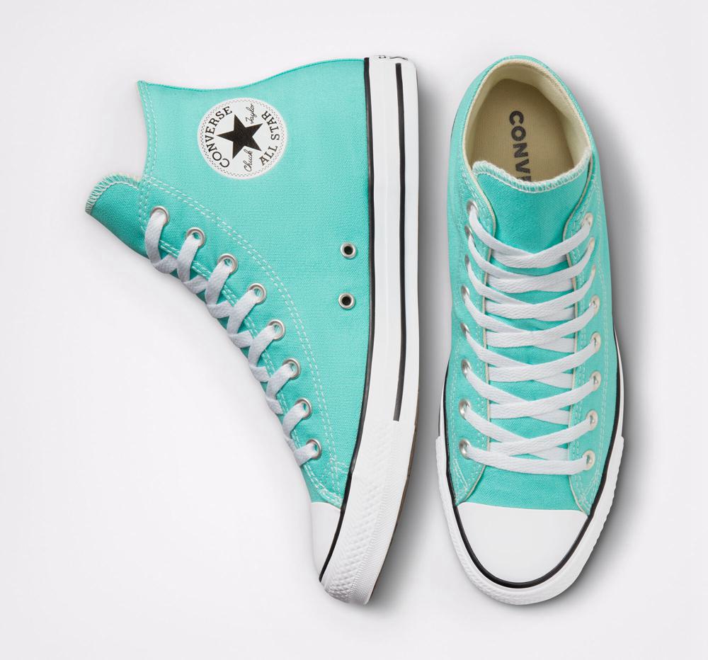 Turquoise Electric Aqua Women's Converse Chuck Taylor All Star Seasonal Color Unisex High Tops  India |  VYOT-51706