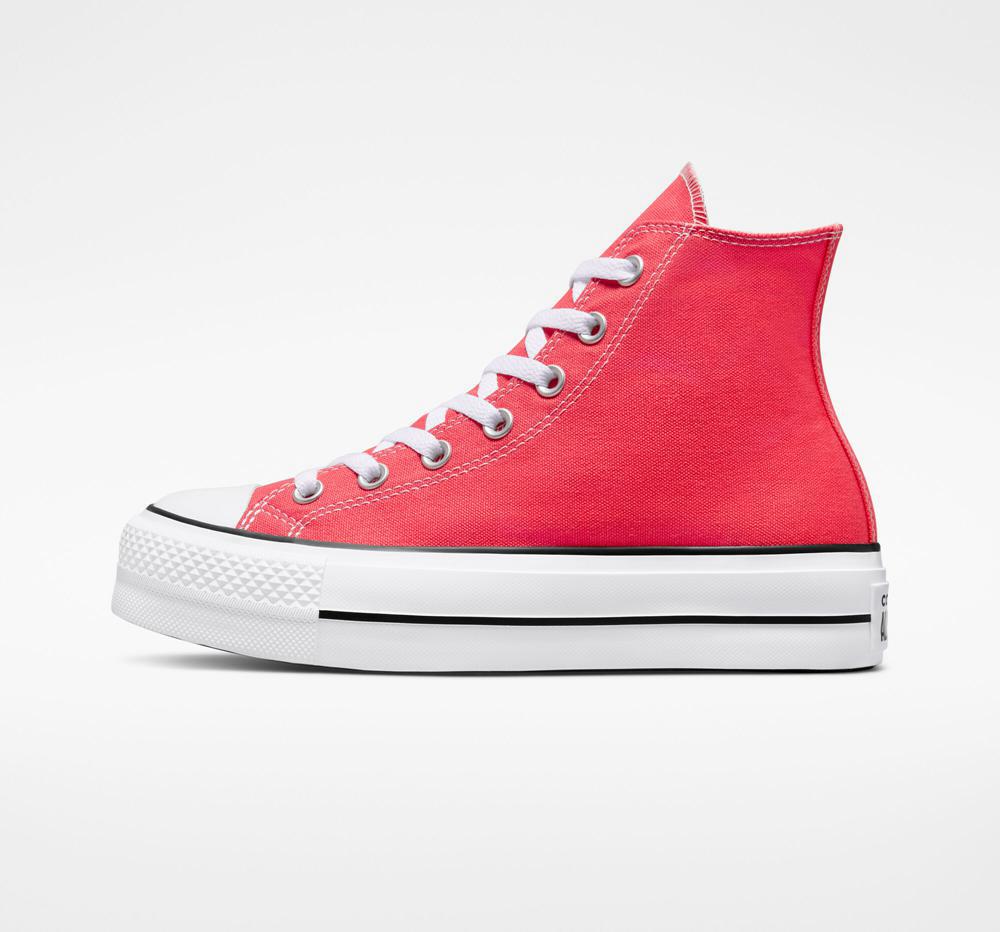 Ultra Red Women's Converse Chuck Taylor All Star Lift Surplus Canvas High Top Platform Shoes  India |  KFAM-04672