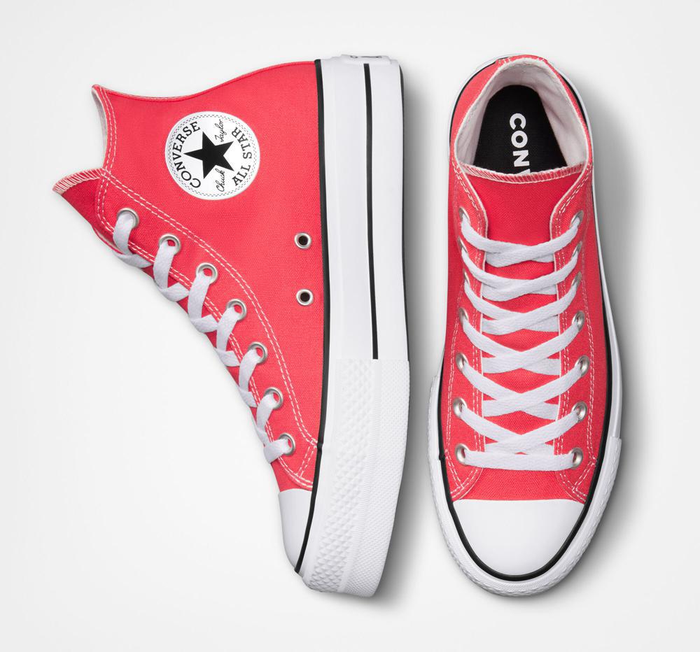 Ultra Red Women's Converse Chuck Taylor All Star Lift Surplus Canvas High Top Platform Shoes  India |  KFAM-04672