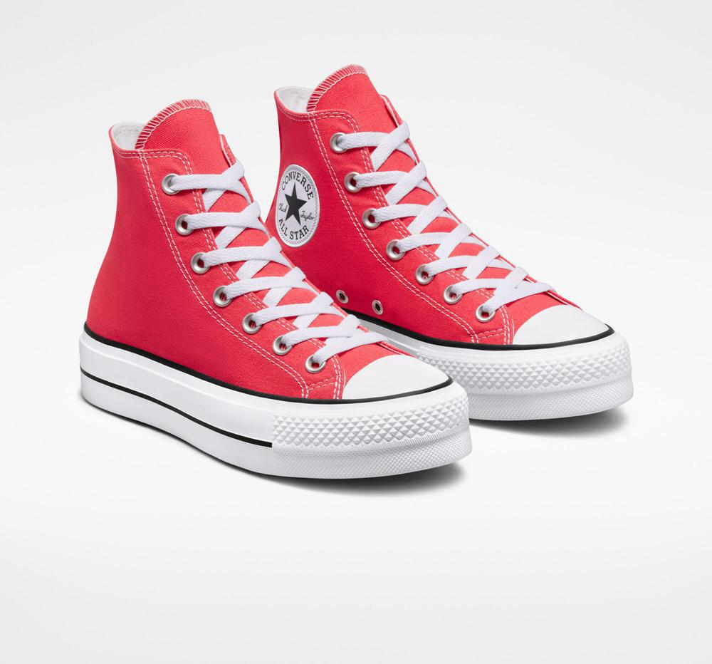 Ultra Red Women's Converse Chuck Taylor All Star Lift Surplus Canvas High Top Platform Shoes  India |  KFAM-04672