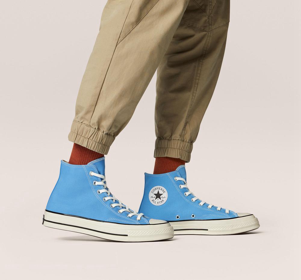 University Blue / Egret / Black Men's Converse Chuck 70 Vintage Canvas Unisex High Tops  India |  MPGB-74905