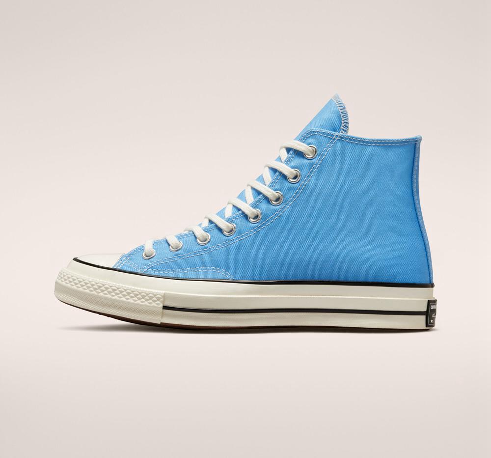 University Blue / Egret / Black Women's Converse Chuck 70 Vintage Canvas Unisex High Tops  India |  HSMV-42758