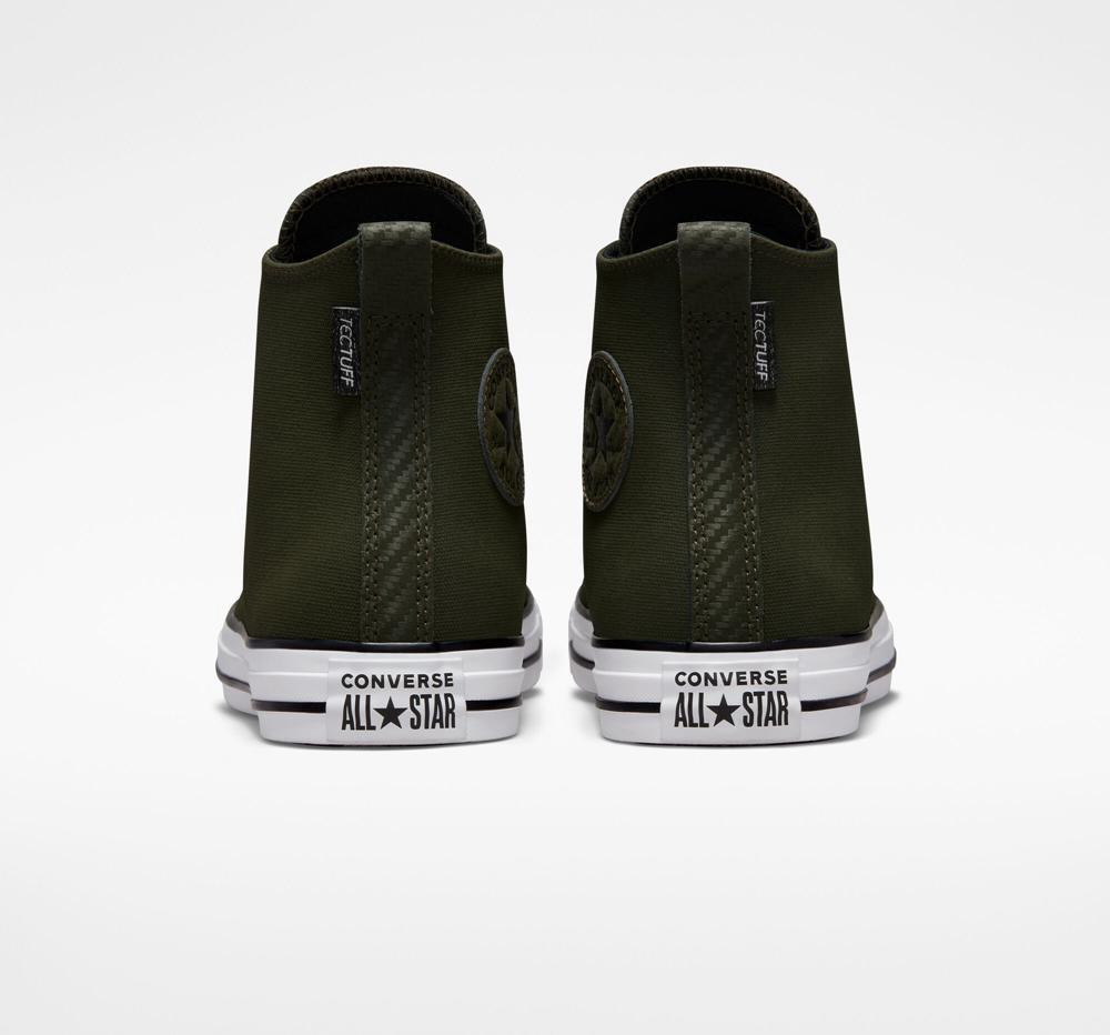 Utility Green / White / Black Men's Converse Chuck Taylor All Star Tectuff Unisex High Tops  India |  QEGT-16275