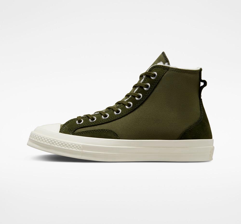 Utility / Utility Green / Egret Men's Converse Chuck 70 Lined Colorblock Unisex High Tops  India |  LTZY-23189