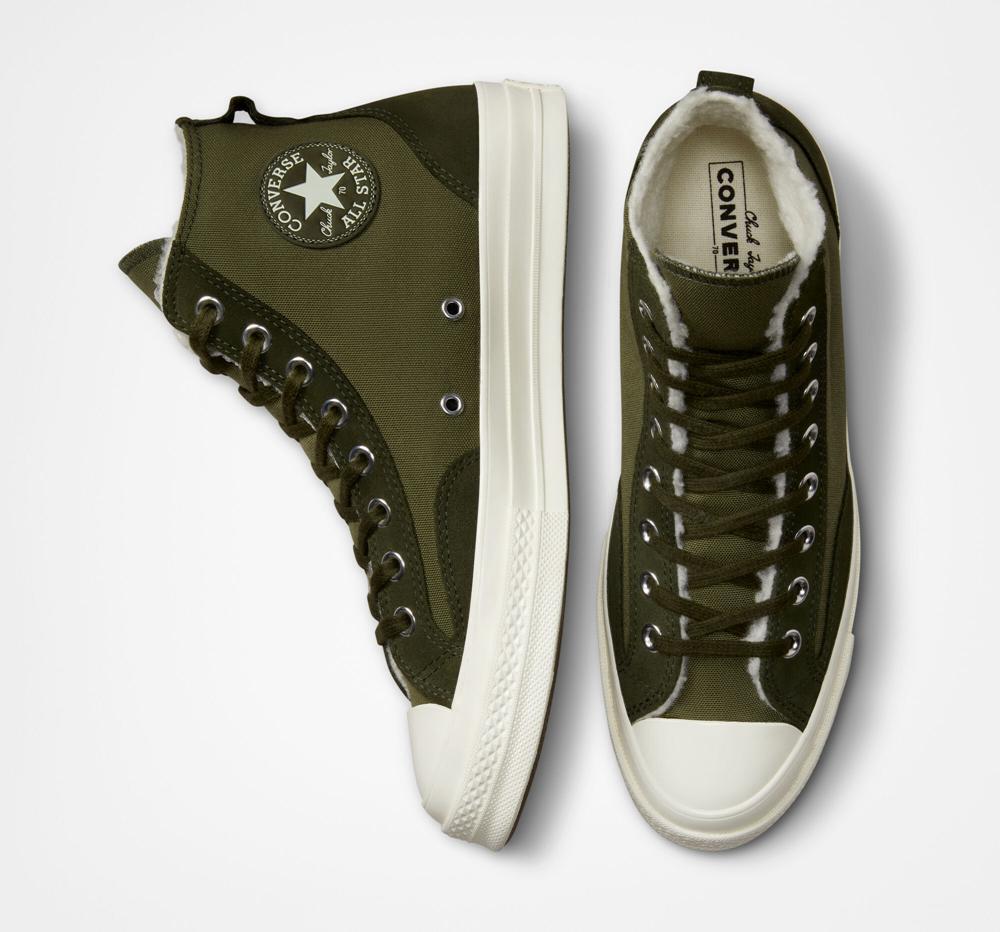 Utility / Utility Green / Egret Men's Converse Chuck 70 Lined Colorblock Unisex High Tops  India |  LTZY-23189