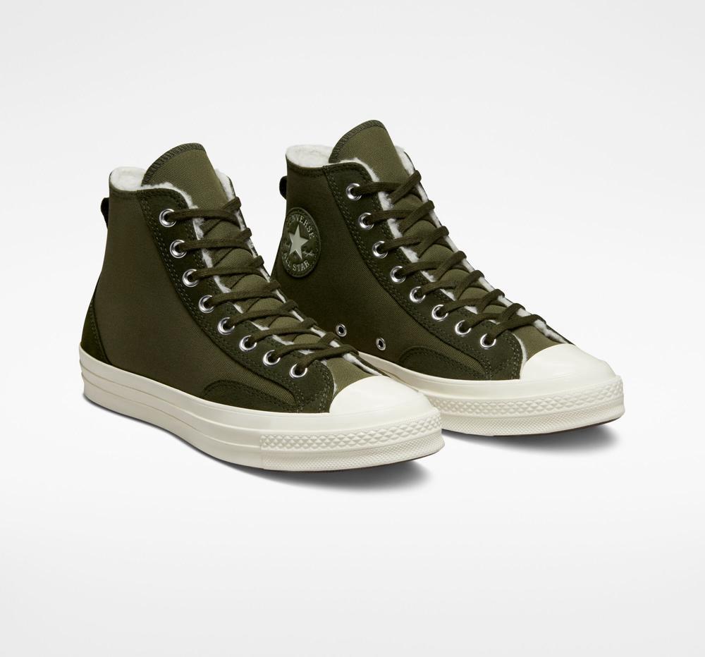 Utility / Utility Green / Egret Men's Converse Chuck 70 Lined Colorblock Unisex High Tops  India |  LTZY-23189