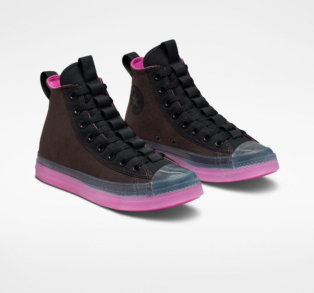 Velvet Brown / Black Women's Converse Chuck Taylor All Star Cx Explore Edge Glow Unisex High Tops  India |  HYJQ-45209