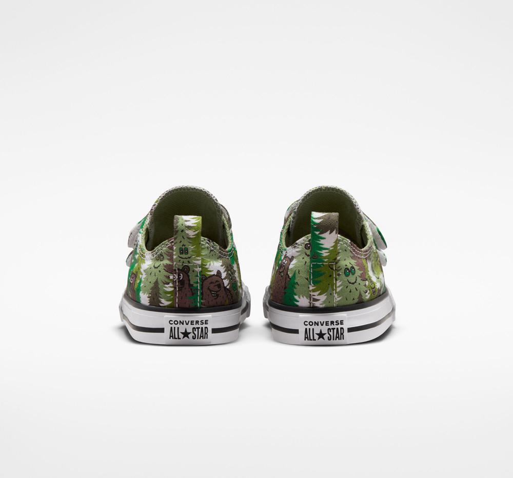 White / Aloe Green / Green Boys' Converse Chuck Taylor All Star Easy On Forest Camo Toddler Low Tops  India |  YNCO-01987