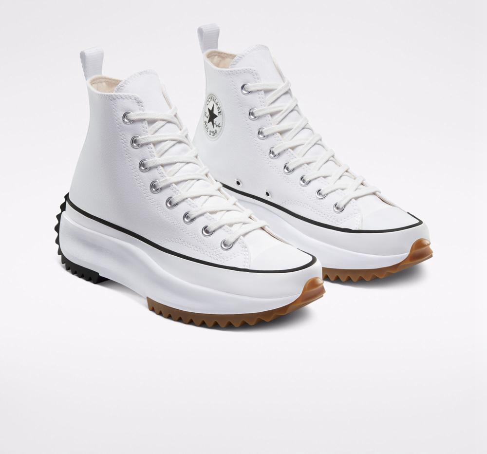 White / Black / Gum Men's Converse Run Star Hike Unisex High Top Platform Shoes  India |  HMWU-13420