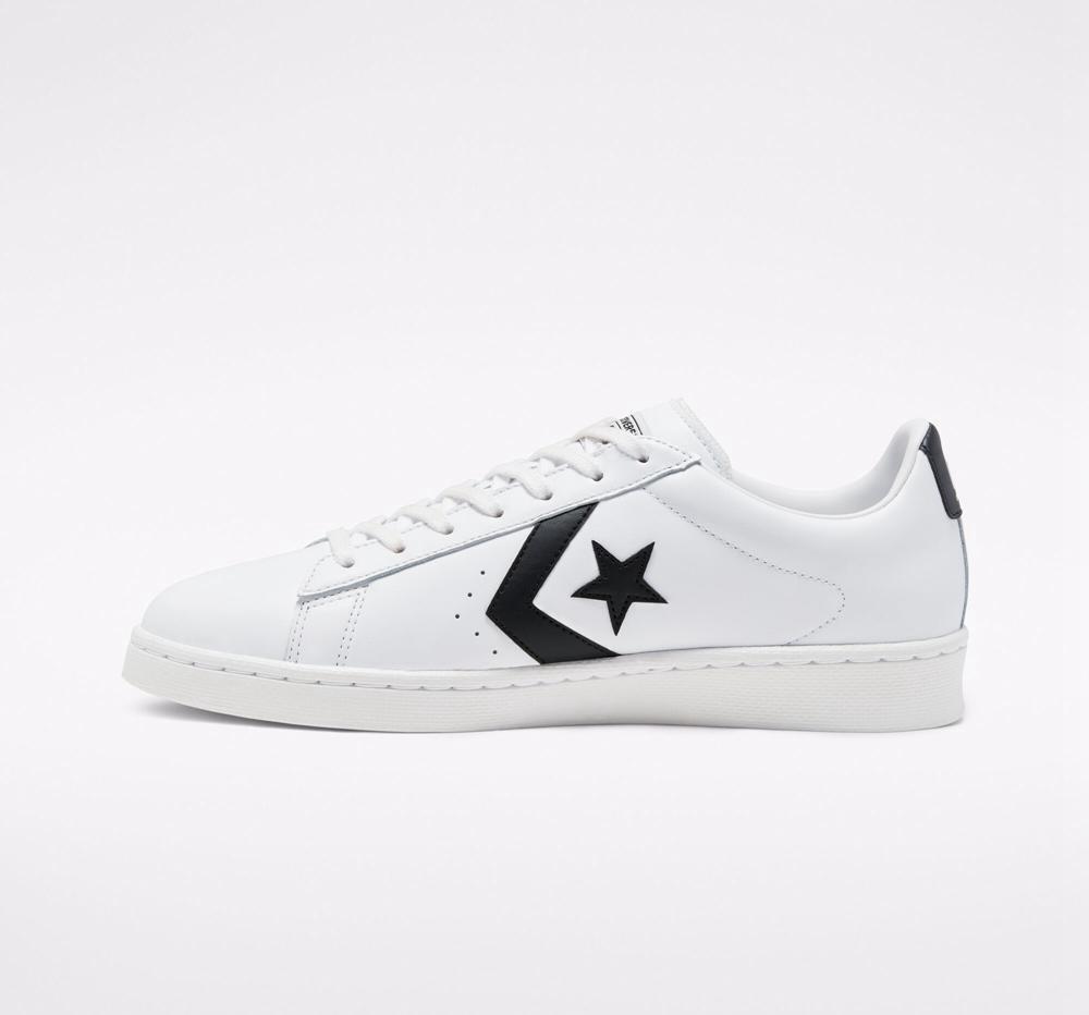 White / Black / White Men's Converse Og Pro Leather Unisex Low Tops  India |  ALHN-25461