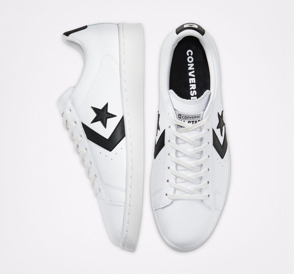 White / Black / White Men's Converse Og Pro Leather Unisex Low Tops  India |  ALHN-25461