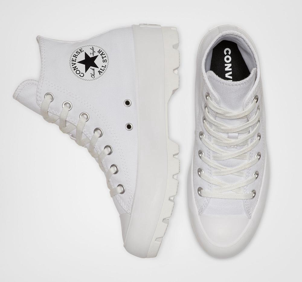 White / Black / White Women's Converse Chuck Taylor All Star Lugged Boots  India |  LXGN-29451