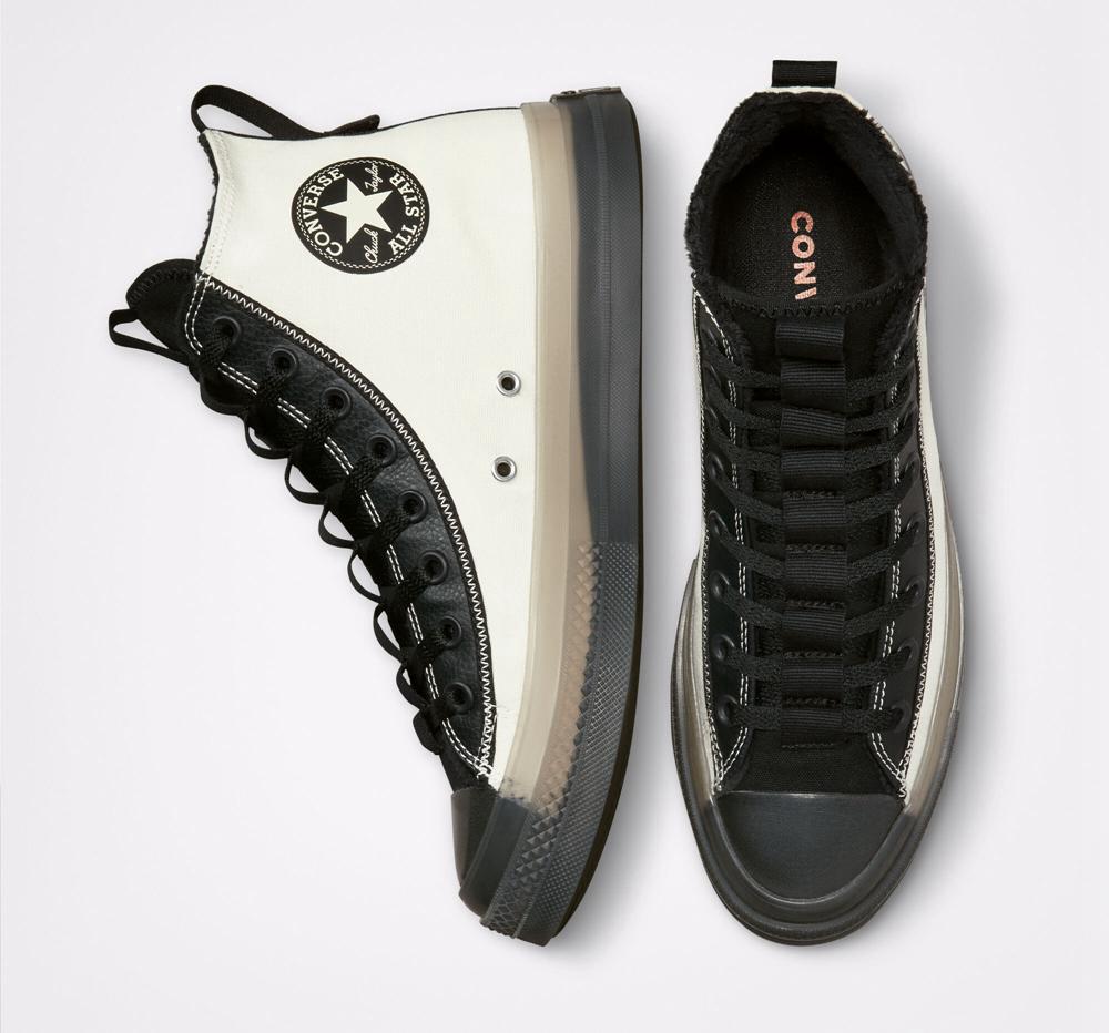 White Egret / Black / Black Men's Converse Chuck Taylor All Star Cx Explore Counter Climate Unisex High Tops  India |  BQRZ-61027