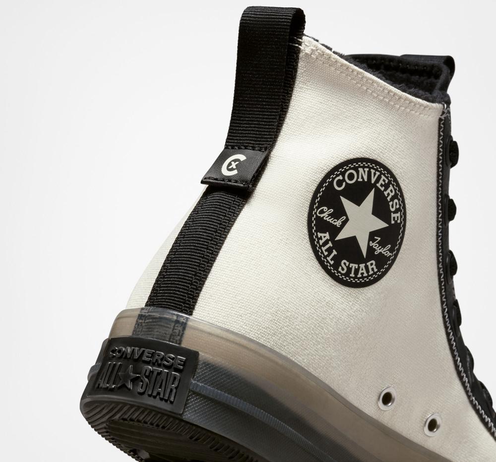 White Egret / Black / Black Women's Converse Chuck Taylor All Star Cx Explore Counter Climate Unisex High Tops  India |  YPKW-24513