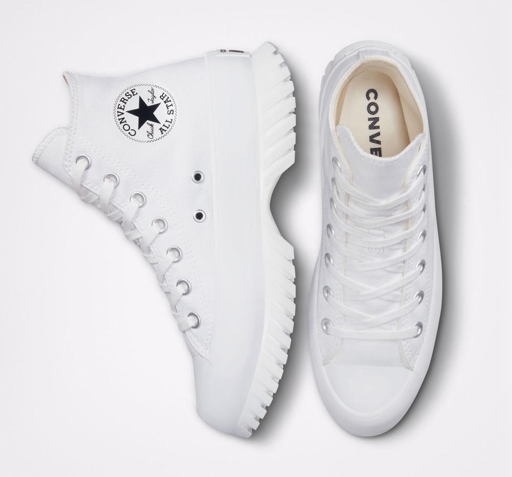 White / Egret / Black Women's Converse Chuck Taylor All Star Lugged 2.0 Unisex High Top Platform Shoes  India |  DPVR-12368