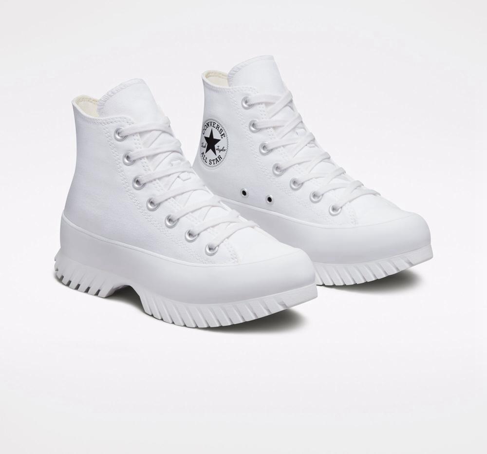 White / Egret / Black Women's Converse Chuck Taylor All Star Lugged 2.0 Unisex High Top Platform Shoes  India |  DPVR-12368