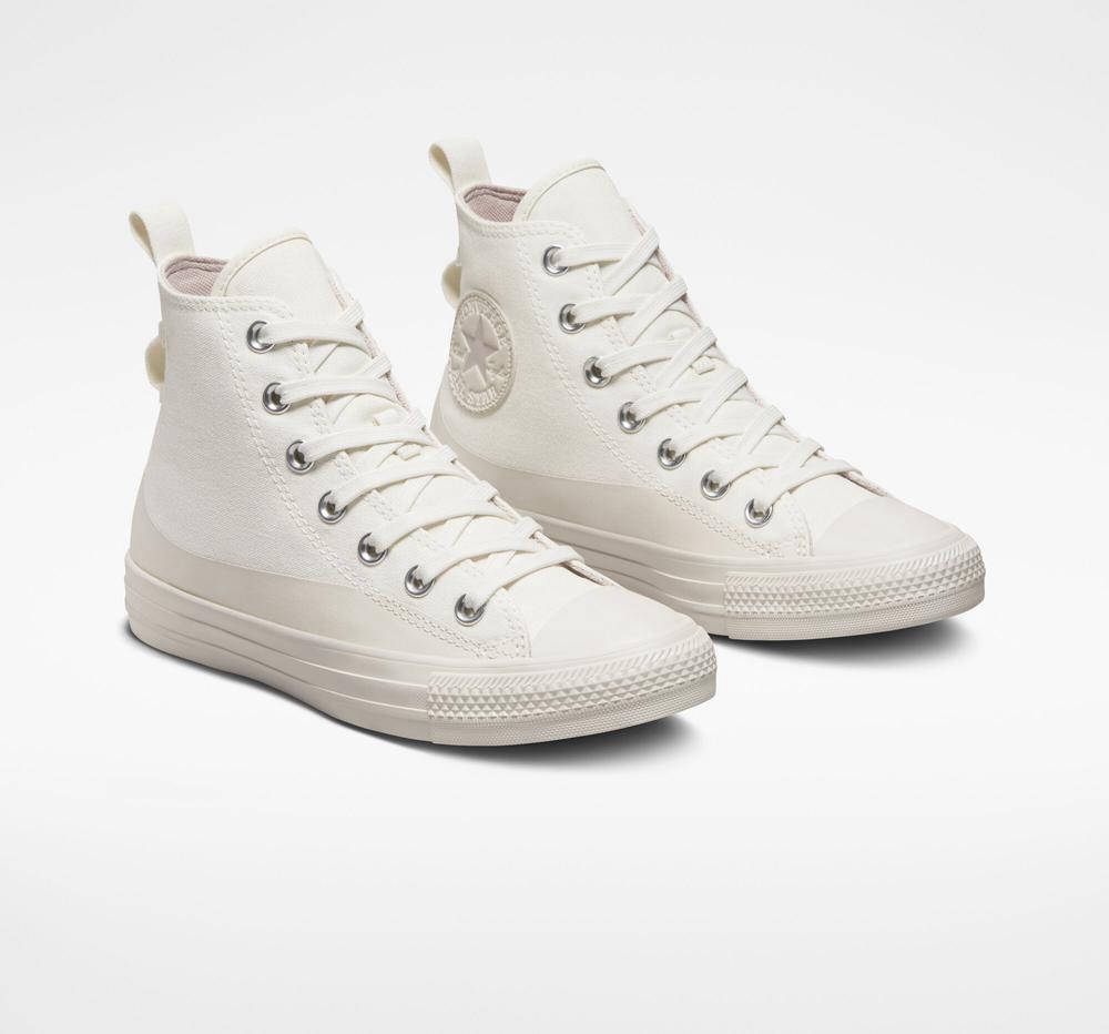 White Egret / Desert Sand / Stone Mauve Women's Converse Chuck Taylor All Star Water Repellent Canvas Boots  India |  QIXG-46583