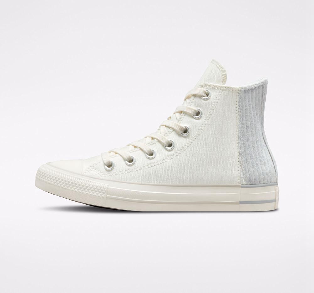 White Egret / Gravel Men's Converse Chuck Taylor All Star Velour Unisex High Tops  India |  LIZO-35980