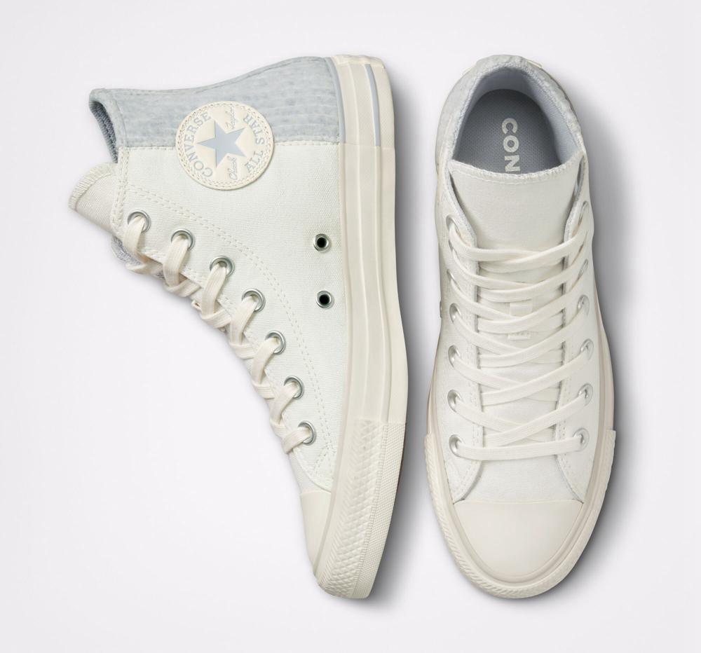 White Egret / Gravel Men's Converse Chuck Taylor All Star Velour Unisex High Tops  India |  LIZO-35980