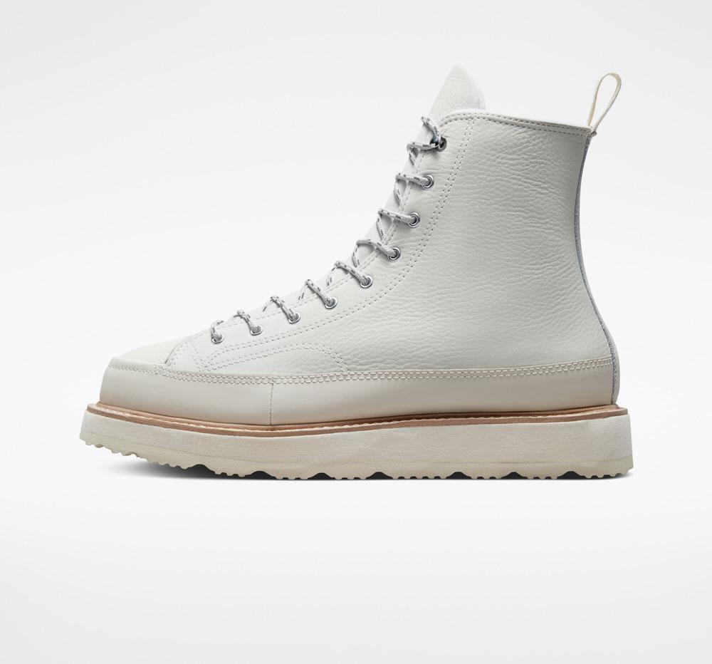 White Egret / Natural Ivory / Prime Pink Men's Converse Chuck Taylor Crafted Boot Unisex High Tops  India |  DSNL-21085