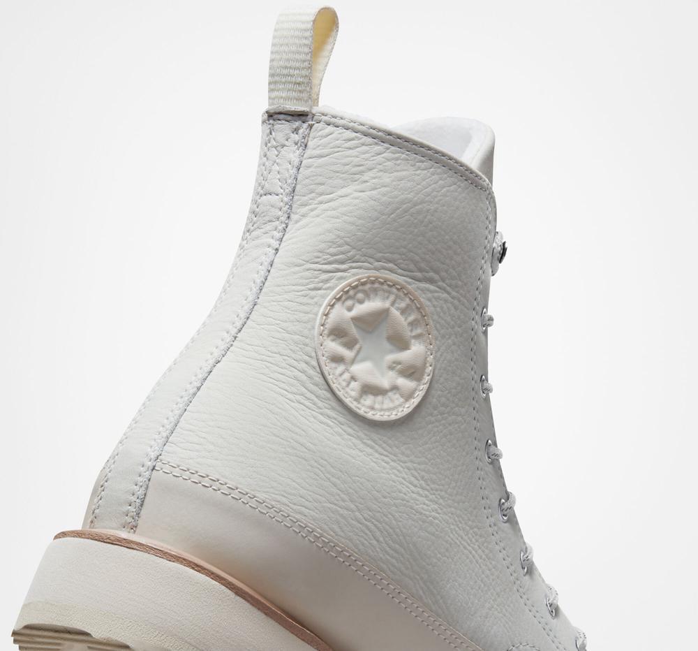 White Egret / Natural Ivory / Prime Pink Men's Converse Chuck Taylor Crafted Boot Unisex High Tops  India |  DSNL-21085