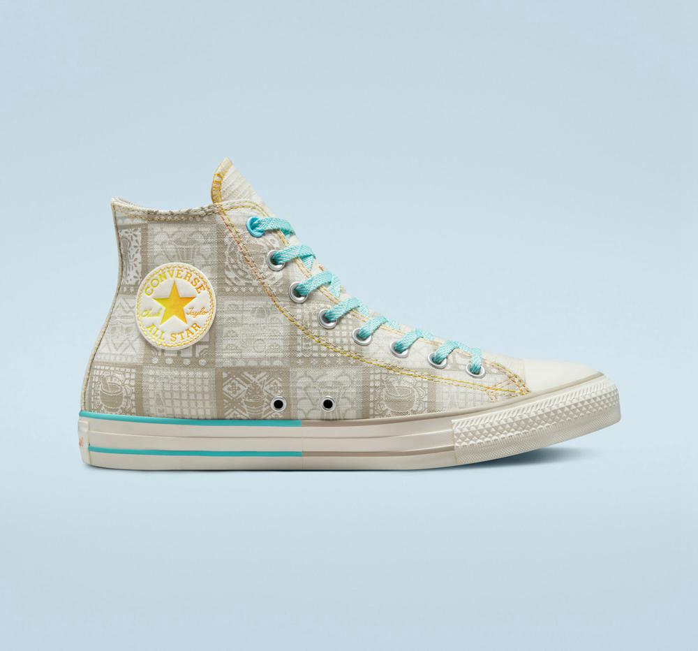 White Egret / Papyrus / Sun Ray Men\'s Converse Chuck Taylor All Star Mi Gente%2C Mi Alegria Unisex High Tops  India |  DRMJ-50213