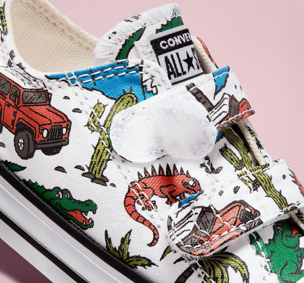 White / Engine Smoke / Green Boys' Converse Chuck Taylor All Star Easy On Desert Explorer Toddler Low Tops  India |  MCRF-69153