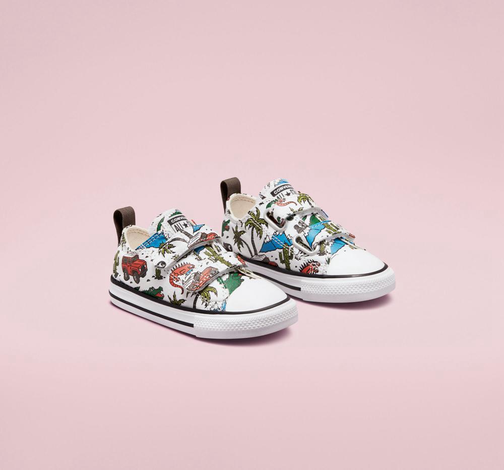 White / Engine Smoke / Green Girls' Converse Chuck Taylor All Star Easy On Desert Explorer Toddler Low Tops  India |  PIMU-26873