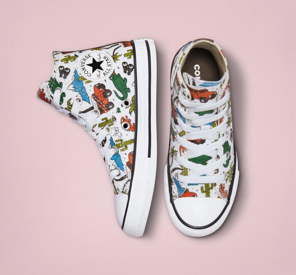 White / Engine Smoke / Green Girls' Converse Chuck Taylor All Star Desert Explorer Little Kids High Tops  India |  VYGP-81394