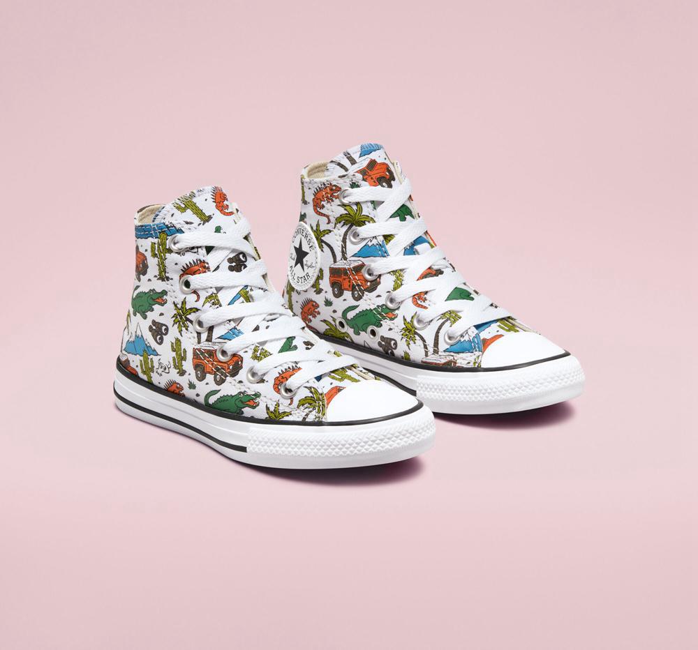 White / Engine Smoke / Green Girls' Converse Chuck Taylor All Star Desert Explorer Little Kids High Tops  India |  VYGP-81394