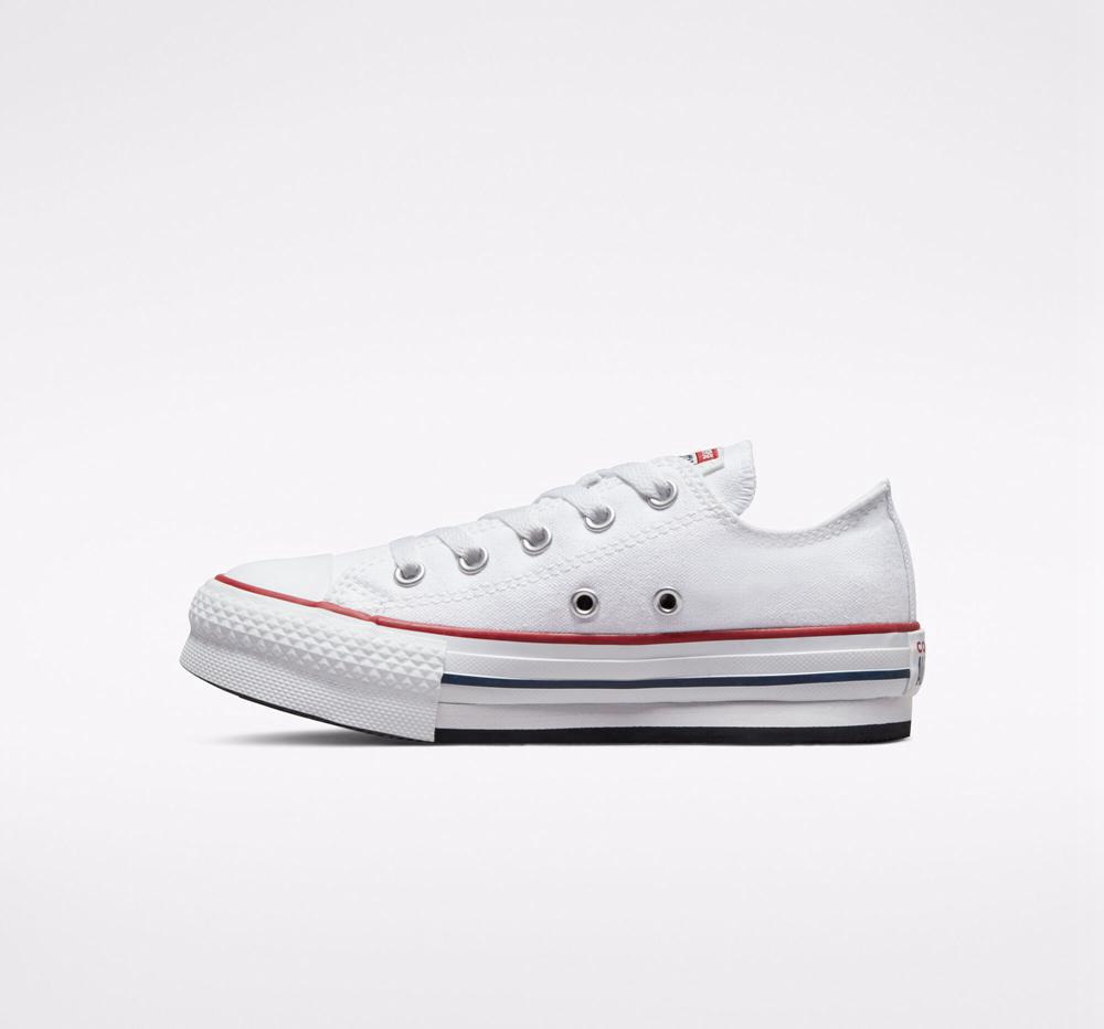 White / Garnet / Navy Girls' Converse Chuck Taylor All Star Lift Platform Little Kids Low Tops  India |  TUFE-51038