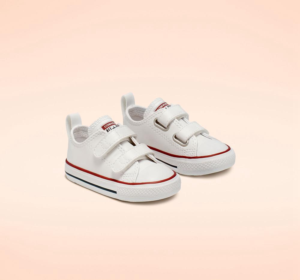 White Girls' Converse Chuck Taylor All Star Easy On Leather Toddler Low Tops  India |  TXJG-63072