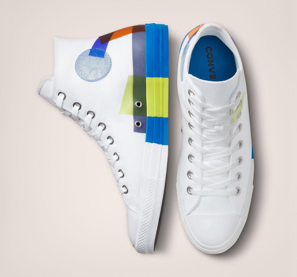 White / Kinetic Blue / White Men's Converse Chuck Taylor All Star Space Racer Unisex High Tops  India |  ROGU-19608