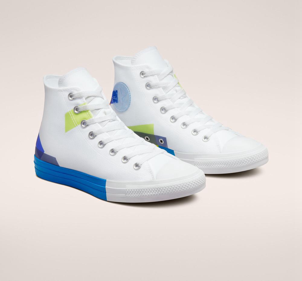 White / Kinetic Blue / White Men's Converse Chuck Taylor All Star Space Racer Unisex High Tops  India |  ROGU-19608