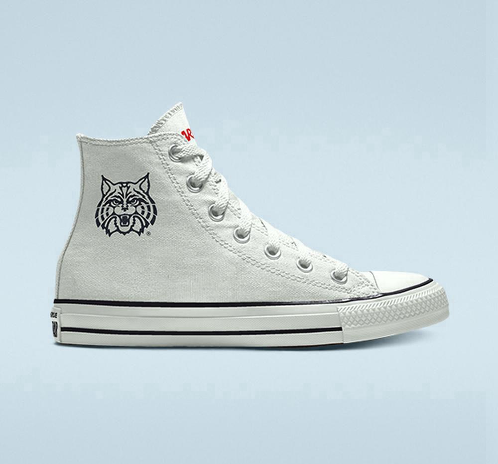 White Men\'s Converse Custom Chuck Taylor All Star University Of Arizona Wildcats By You Unisex High Tops  India |  IXFD-45092