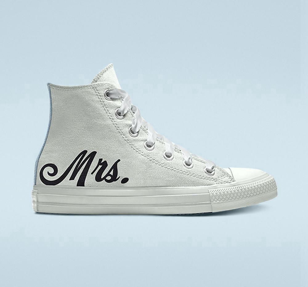 White Men\'s Converse Custom Chuck Taylor All Star Wedding By You Unisex High Tops  India |  VGCL-34701